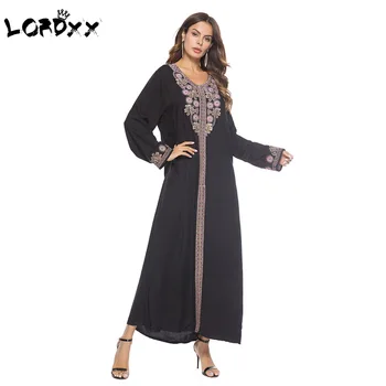 LORDXX Fashion Jilbab Abaya Dress Chic Edge Embroidery Noble Style Middle East Long Robe Moroccan Burka Kaftan Islamic Dresses
LORDXX Fashion Jilbab Abaya Dress Chic Edge Embroidery Noble Style Middle East Long Robe Moroccan Burka Kaftan Islamic Dresses