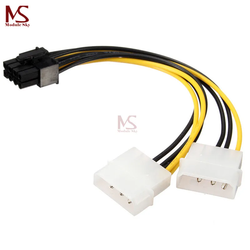 Dual Molex LP4 4 Pin to 8 Pin PCI-E Express Connectors Converter Adapter Power Cable Wire
Dual Molex LP4 4 Pin to 8 Pin PCI-E Express Connectors Converter Adapter Power Cable Wire