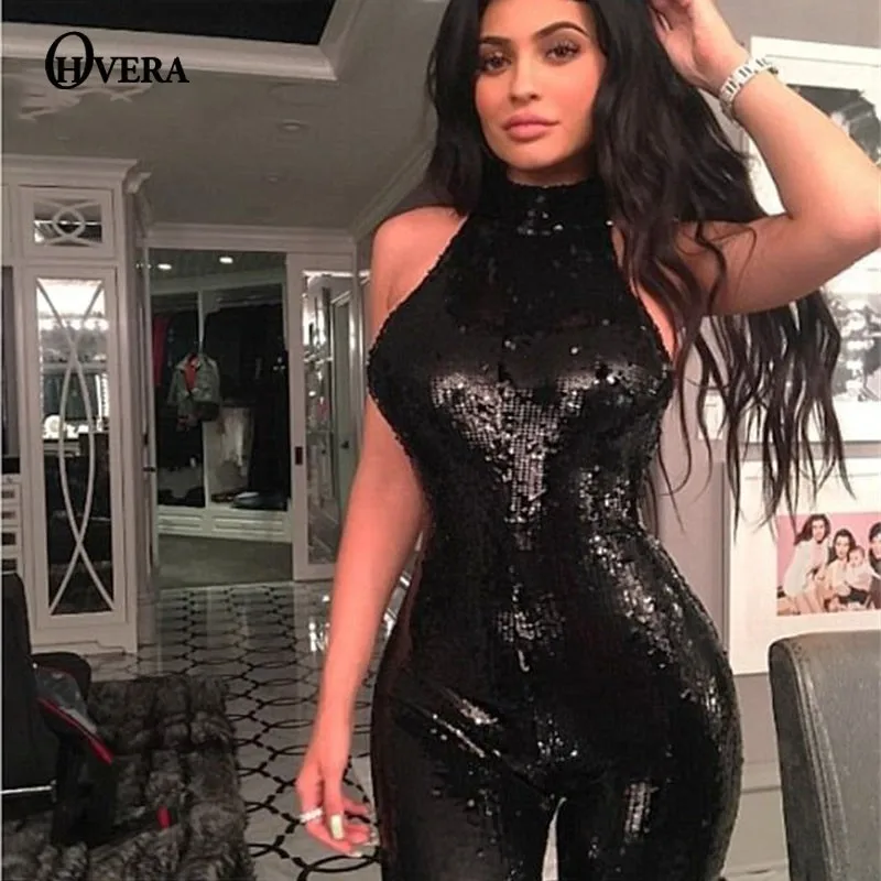 Ohvera KylieJenner Black Mesh Sexy Sequin Jumpsuits For Women 2018 Halter Bodycon Long Jumpsuit Summer Rompers Overalls
Ohvera KylieJenner Black Mesh Sexy Sequin Jumpsuits For Women 2018 Halter Bodycon Long Jumpsuit Summer Rompers Overalls
