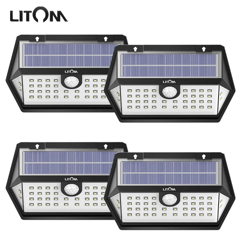 4 Pack LITOM 40 LED Solar Light Wall Lamp Garden Outdoor WL-CM40 3 Modes Wide-angle Luz Solar Led Para Exterior Luces Solares
4 Pack LITOM 40 LED Solar Light Wall Lamp Garden Outdoor WL-CM40 3 Modes Wide-angle Luz Solar Led Para Exterior Luces Solares