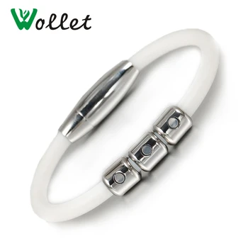 Wollet Fashion Health Care 19.5cm White Silicone Stainless Steel Magnetic Bracelet Bangle for Women Healing Energy
Wollet Fashion Health Care 19.5cm White Silicone Stainless Steel Magnetic Bracelet Bangle for Women Healing Energy