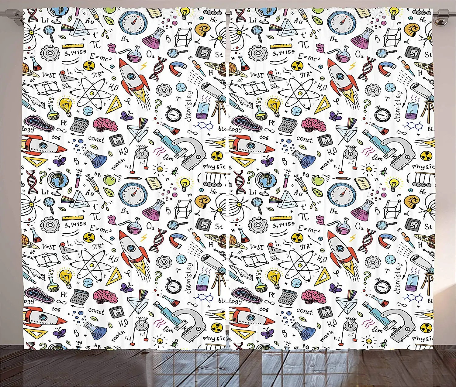 Educational Window Curtains Science School Pattern with Formulas Laboratory Elements Physics Mathematics Living Room Bedroom
Educational Window Curtains Science School Pattern with Formulas Laboratory Elements Physics Mathematics Living Room Bedroom