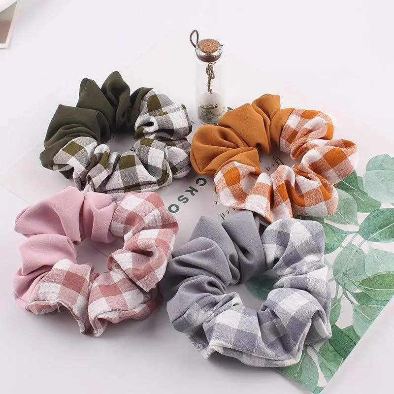 Fashion Plaid Cloth Contrast Color Scrunchies Hair Accessories For Women Elastic Hair Bands Girls Elegant Ponytail Hair Ties
Fashion Plaid Cloth Contrast Color Scrunchies Hair Accessories For Women Elastic Hair Bands Girls Elegant Ponytail Hair Ties