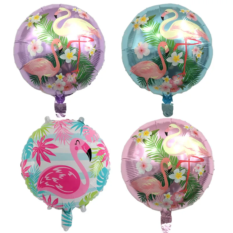 

4 Styles 18 inch Flamingo Helium Balloons Summer Tropical Hawaiian Beach Pool Birthday Party Decoration Supplies Photo Prop