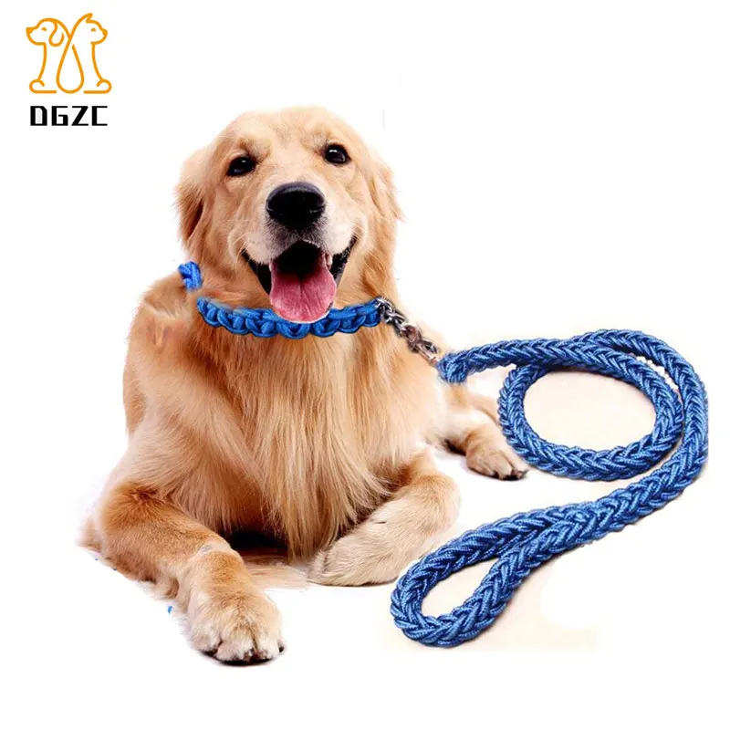 

4ft Dog Leash with Collar Nylon Dog Training Leashes Traction Rope Collar for Small Medium Large Dog Dropshipping