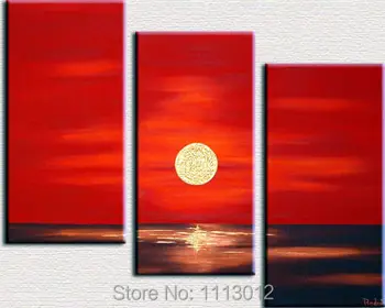 Hand Painted Canvas Oil Painting Sea Sun 3 Panel Modern Abstract Seascape Set Home Decoration Wall Art Picture For Living Room
Hand Painted Canvas Oil Painting Sea Sun 3 Panel Modern Abstract Seascape Set Home Decoration Wall Art Picture For Living Room