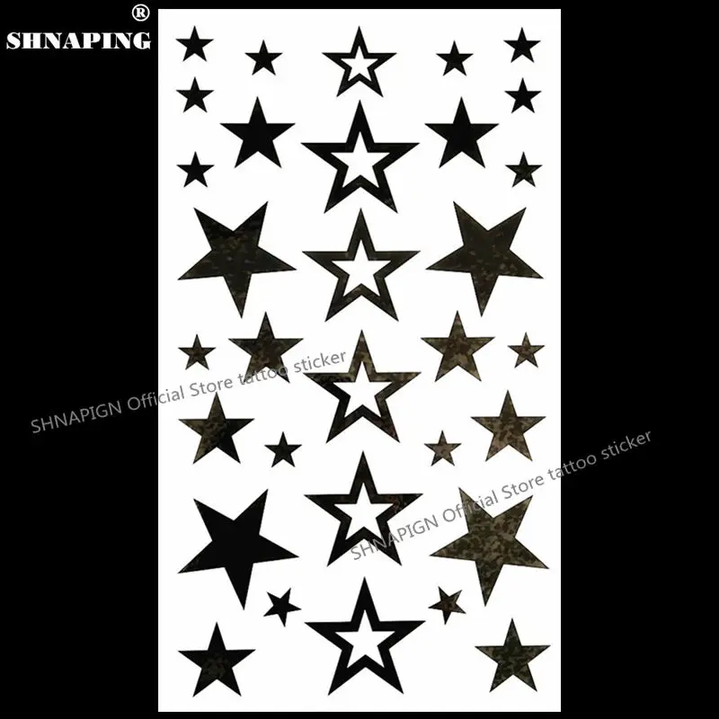 SHNAPIGN Black Star Temporary Tattoo Body Art Flash Tattoo Stickers 17*10cm Waterproof Fake Tatoo Car Styling Wall Sticker
SHNAPIGN Black Star Temporary Tattoo Body Art Flash Tattoo Stickers 17*10cm Waterproof Fake Tatoo Car Styling Wall Sticker