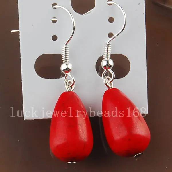 Free Shipping Fashion Jewelry 10x16mm Red Howlite Teardrop Beads Earrings 1Pair C2846
Free Shipping Fashion Jewelry 10x16mm Red Howlite Teardrop Beads Earrings 1Pair C2846