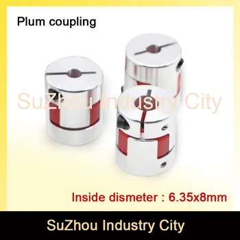 

New sale ! 3pcs 6.35mm to 8mm CNC Starter Shaft Coupler Connector Flexible Jaw Spider Plum Coupling Diameter 30mm Length 20mm