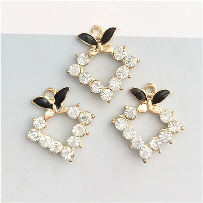 50pc 22*24mm Alloy Charms Gold color Hollow Square Charm Pendant for Wedding Jewelry Making DIY Handmade Craft | Украшения и