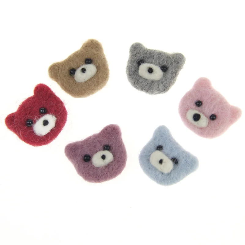 Newest 10PCs/lot 32*40MM Handmade Wool Felt kawaii Animal Bear Head Button Patch Stickers Ornament Accessories Headband Clip DIY
Newest 10PCs/lot 32*40MM Handmade Wool Felt kawaii Animal Bear Head Button Patch Stickers Ornament Accessories Headband Clip DIY