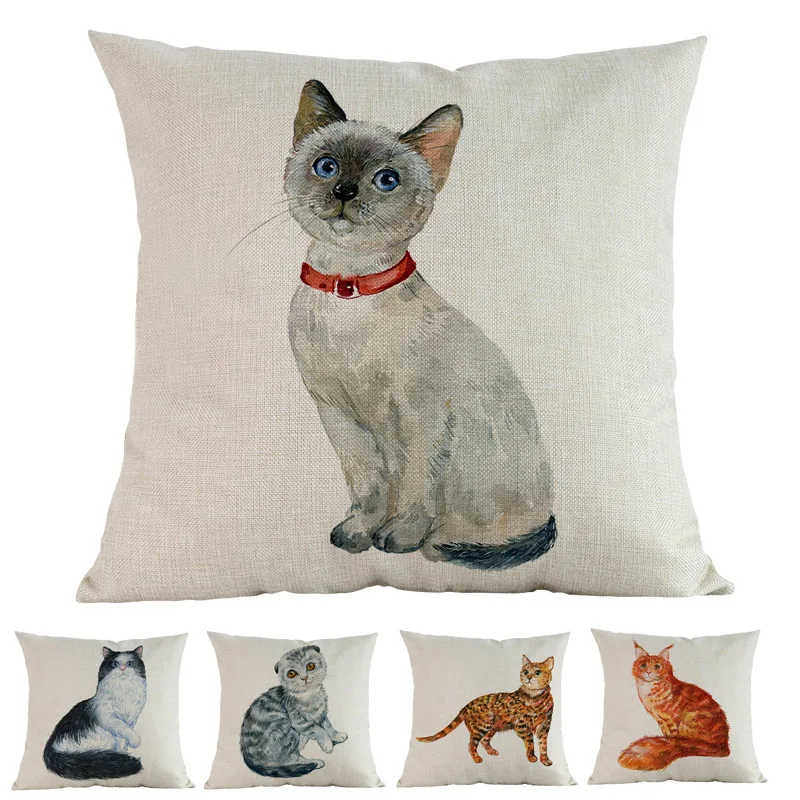 Siamese Scottish Fold Ocelot Maine Coon Popular Famous Cute Animal Pet Kitten Cat Pillow Case Home Sofa Decoration Cushion Cover
Siamese Scottish Fold Ocelot Maine Coon Popular Famous Cute Animal Pet Kitten Cat Pillow Case Home Sofa Decoration Cushion Cover