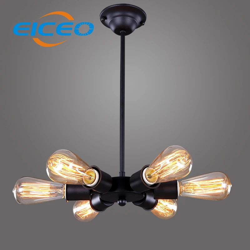 (EICEO) Modern Black Iron Chandelier lamp Six heads Industrial Personality Chandelier Excluding Vintage metal hanging light
(EICEO) Modern Black Iron Chandelier lamp Six heads Industrial Personality Chandelier Excluding Vintage metal hanging light