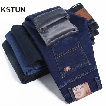 KSTUN Autumn Winter Thick Jeans Men Black Blue Elastic Velvet Slim Straight High Quality Famous Brand Denim Trousers Warm Pants
KSTUN Autumn Winter Thick Jeans Men Black Blue Elastic Velvet Slim Straight High Quality Famous Brand Denim Trousers Warm Pants