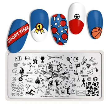 BORN PRETTY Rectangle Nail Stamping Plate Stainless Steel Basketball Bowling Sport Time Image Nail Art Design Tools L001
BORN PRETTY Rectangle Nail Stamping Plate Stainless Steel Basketball Bowling Sport Time Image Nail Art Design Tools L001