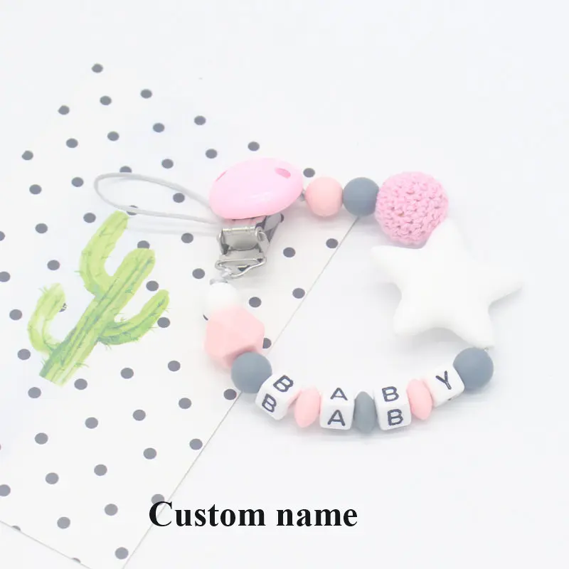 Personalized Name Handmade Silicone Pacifier Chains Safe Teething Chain Baby Teether Eco-friendly Pacifier Clips BPA Free
Personalized Name Handmade Silicone Pacifier Chains Safe Teething Chain Baby Teether Eco-friendly Pacifier Clips BPA Free