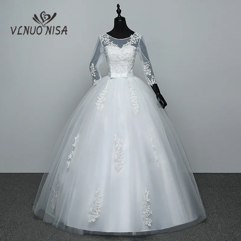 Fashion Simple 2023 Lace Appliques three Quarter Sleeve Wedding Dresses Ball Gown Robe de Mariee Cheap White Real Photo Custom
Fashion Simple 2023 Lace Appliques three Quarter Sleeve Wedding Dresses Ball Gown Robe de Mariee Cheap White Real Photo Custom