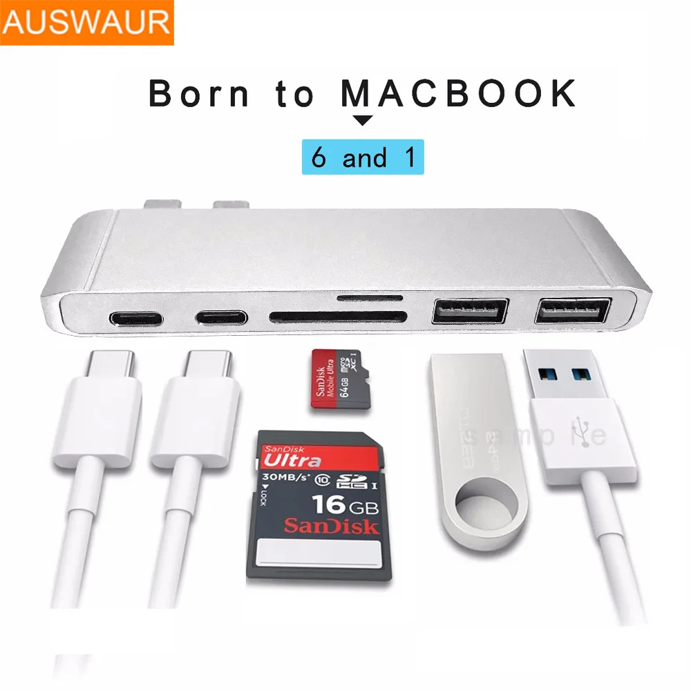Type-C to Type-C USB 3.0 SD TF Card Adapter HUB for Mackbook Pro 6 In 1 Multifunction Adapter Aluminum Converter
Type-C to Type-C USB 3.0 SD TF Card Adapter HUB for Mackbook Pro 6 In 1 Multifunction Adapter Aluminum Converter