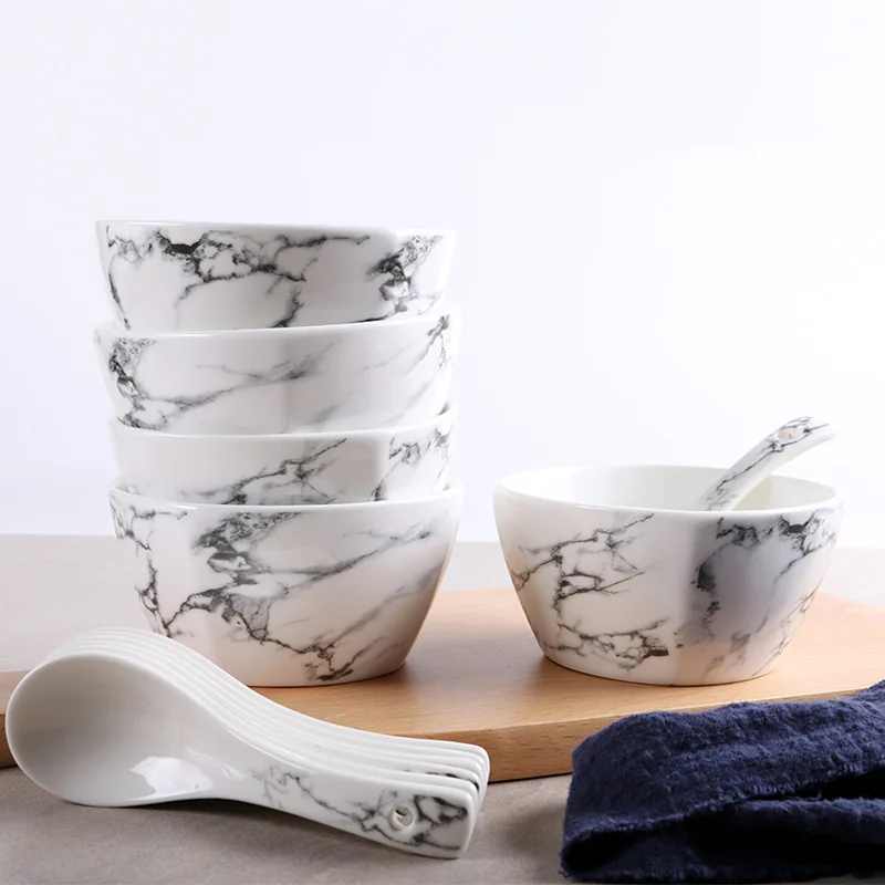 Marble Pattern Ceramic Bowl Salad Dessert Rice Soup Bowl Fruit Salad Plate Tableware Tea Snack Practical Kitchen Tool
Marble Pattern Ceramic Bowl Salad Dessert Rice Soup Bowl Fruit Salad Plate Tableware Tea Snack Practical Kitchen Tool