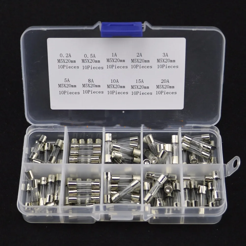 Free shipping 100pc glass fuse kit 5x20mm 5*20mm glass fuse package 0.2A~20A 10value*10pc
Free shipping 100pc glass fuse kit 5x20mm 5*20mm glass fuse package 0.2A~20A 10value*10pc