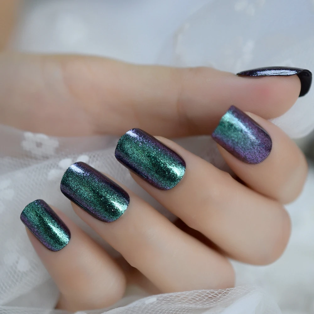 Square Chameleon Medium Nails Aurora SeaGreen Purple Glitter Designed Fake Nails Symphony Artificial Full Cover Nail Tips
Square Chameleon Medium Nails Aurora SeaGreen Purple Glitter Designed Fake Nails Symphony Artificial Full Cover Nail Tips