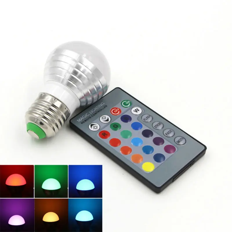 LED RGB Bulb Candle lamp E27 E14 GU10 MR16 ball bulb Night light 3W magic Christmas LED Spot light + 24key Remote Controller
LED RGB Bulb Candle lamp E27 E14 GU10 MR16 ball bulb Night light 3W magic Christmas LED Spot light + 24key Remote Controller