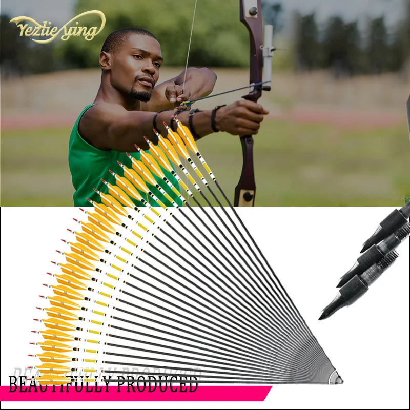 12/24PCS 31-Inch Carbon Arrows Yellow Turkeys Feathers for 20-50lbs Longbow /Recurve Bow Outdoor Hunting Archery
12/24PCS 31-Inch Carbon Arrows Yellow Turkeys Feathers for 20-50lbs Longbow /Recurve Bow Outdoor Hunting Archery