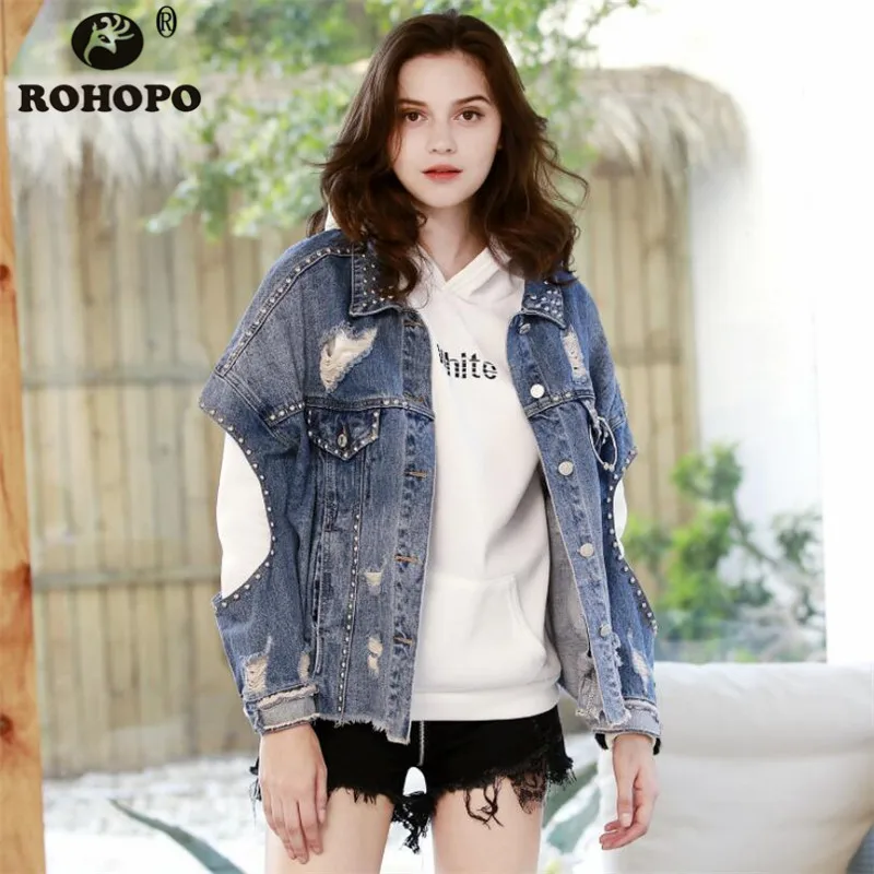 Open Sleeve Vintage Denim Jacket Outwear Autumn 2019 Frayed Beading Boyfriend Chic Girl Loose Ukraine Beauty Girl Denim Coat
Open Sleeve Vintage Denim Jacket Outwear Autumn 2019 Frayed Beading Boyfriend Chic Girl Loose Ukraine Beauty Girl Denim Coat