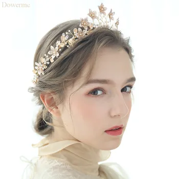 Handmade Women Round Crown Gold Flower Wedding Tiara Headband Pearls Bridal Hair Jewelry
Handmade Women Round Crown Gold Flower Wedding Tiara Headband Pearls Bridal Hair Jewelry