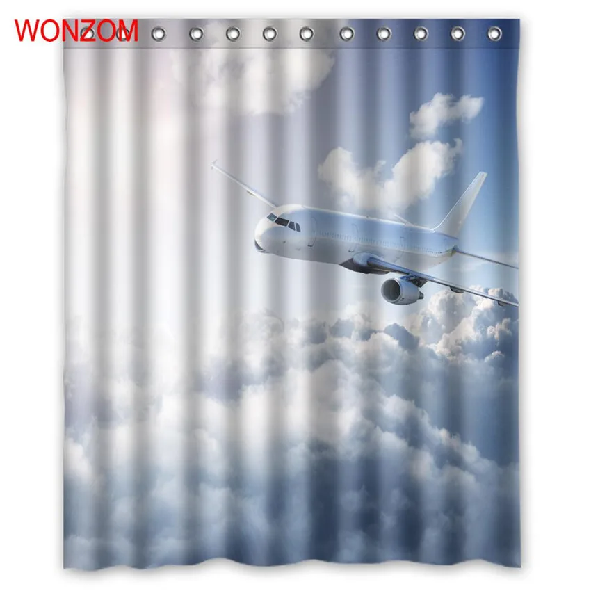 WONZOM Aircraft Polyester Fabric Curtains with 12 Hooks For Bathroom Decor Modern Bath Waterproof Curtain Bathroom Accessories
WONZOM Aircraft Polyester Fabric Curtains with 12 Hooks For Bathroom Decor Modern Bath Waterproof Curtain Bathroom Accessories