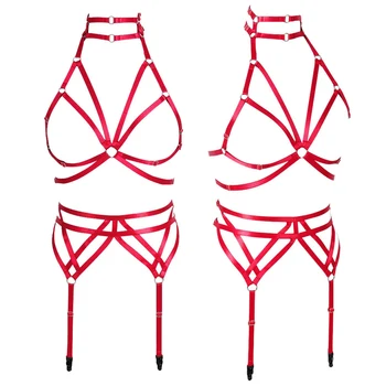 Women Body Harness Set Red Strappy Bra Full Body Frame Sexy Stockings Suspender Punk Gothic Plus Size Dance Festival Rave Wear
Women Body Harness Set Red Strappy Bra Full Body Frame Sexy Stockings Suspender Punk Gothic Plus Size Dance Festival Rave Wear