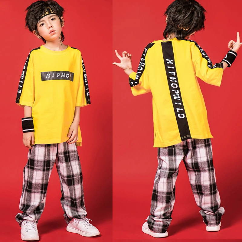 Children Street Dance Clothing Boys Yellow Top Plaid Pant Street Wear Children Hip Hop Dance Clothes School Stage Clothes BL1941
Children Street Dance Clothing Boys Yellow Top Plaid Pant Street Wear Children Hip Hop Dance Clothes School Stage Clothes BL1941