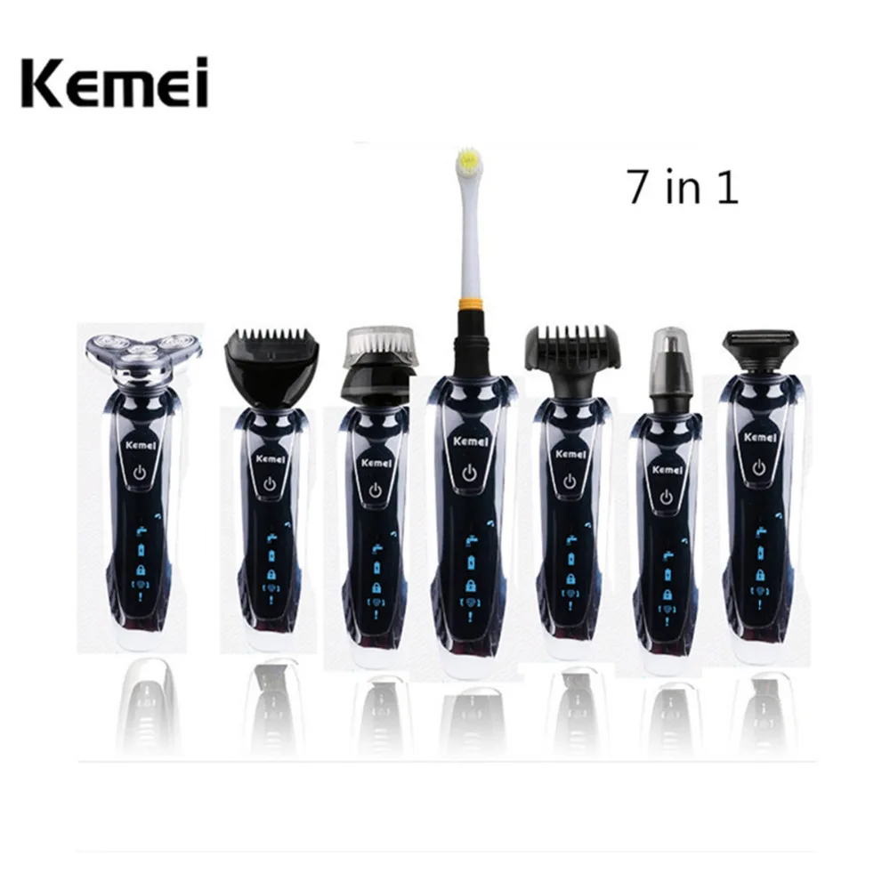 

Kemei Washable Electric Razor Beard Trimmer 7 in 1 Men KM-8867 Rechargeable 3D Electric Shaver Shaving Machine Barbeador