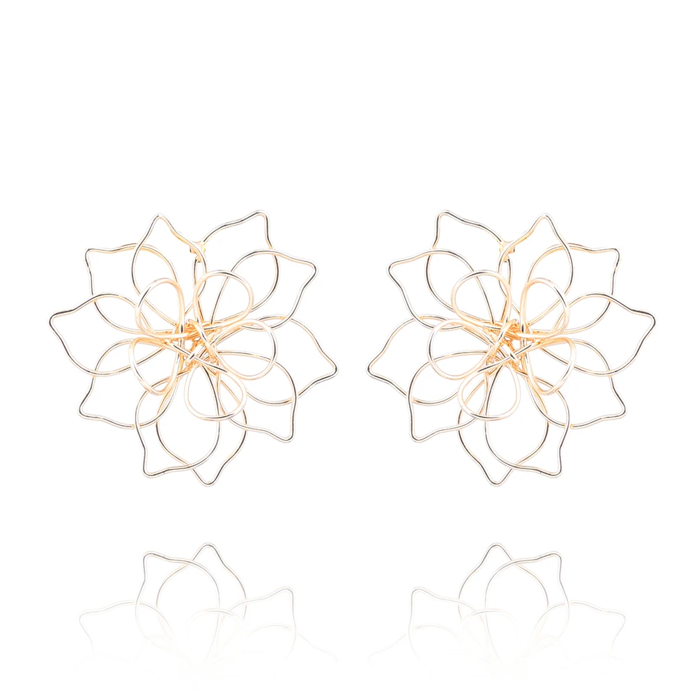 Wire Flower Handmade Earrings Fashion Jewelry Classic Waved Iron Plant Stud Earrings Statement Gold Silver Brincos For Women
Wire Flower Handmade Earrings Fashion Jewelry Classic Waved Iron Plant Stud Earrings Statement Gold Silver Brincos For Women