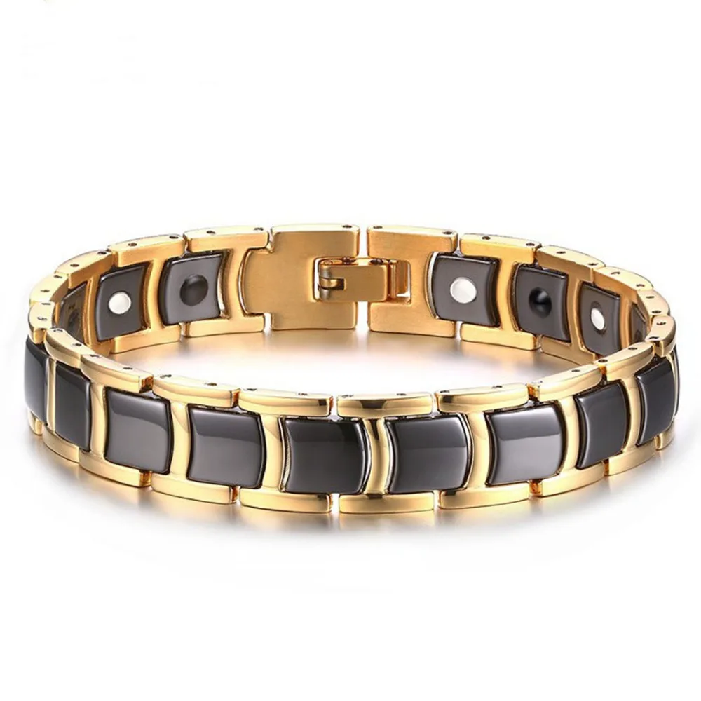 Black Gold Color Healing Infrared Germanium Ions Pulsera Men 316L Stainless Steel Magnetic Bracelet Bangle for Men Hand Chain
Black Gold Color Healing Infrared Germanium Ions Pulsera Men 316L Stainless Steel Magnetic Bracelet Bangle for Men Hand Chain