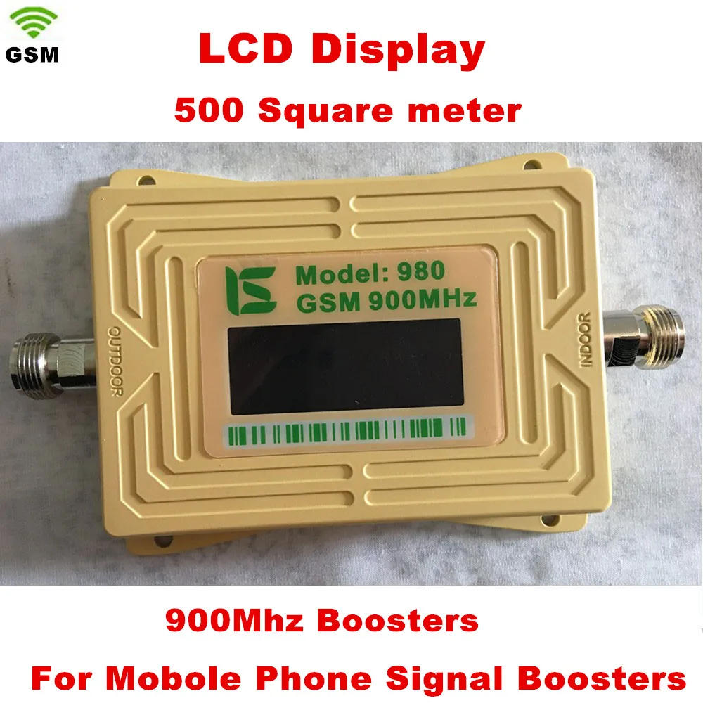 

Display GSM980 GSM Mobile phone 2G Signal Booster GSM Signal Amplifier 900mhz Repeater with 5v Power Adapter Yellow
