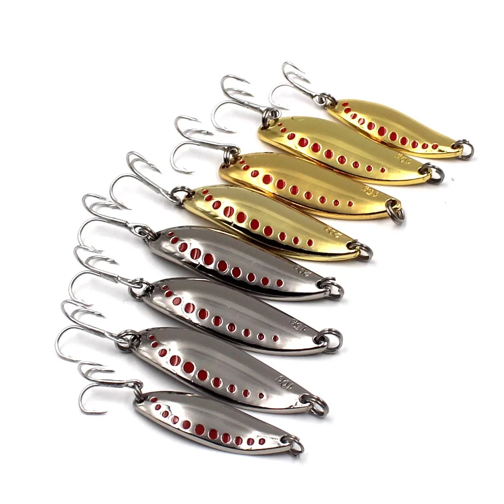 

5Pc 4.5cm-5.5cm Spinner Bait Metal Carp Lures Carp Pike Trout Artificial Bait Fishing Lure Hooks Casting Spoon for Pesca Tackle