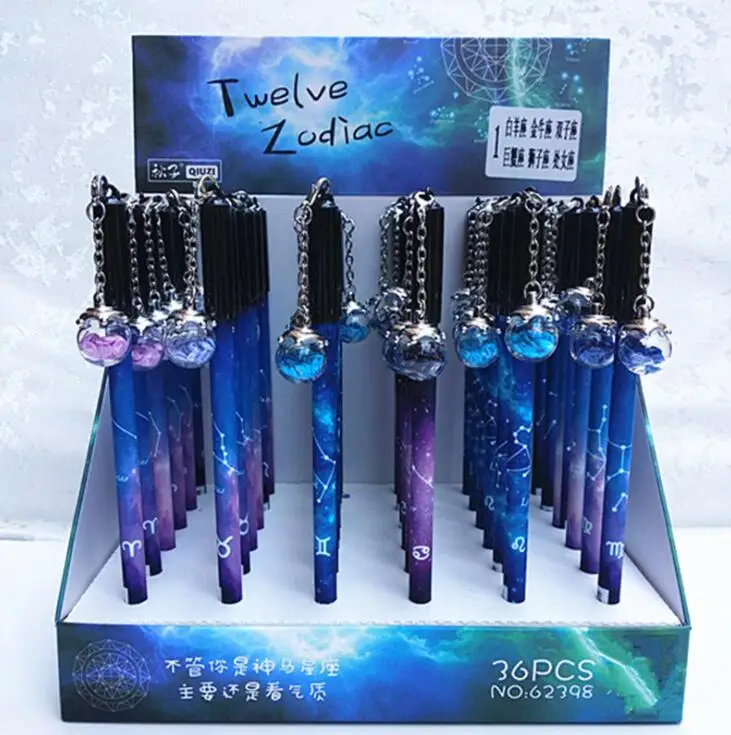 48 pcs/lot Twelve Zodiae Star Shard Wishing Bottle Pendant Gel Pen Ink Pen Promotional Gift Stationery School & Office Supply
48 pcs/lot Twelve Zodiae Star Shard Wishing Bottle Pendant Gel Pen Ink Pen Promotional Gift Stationery School & Office Supply