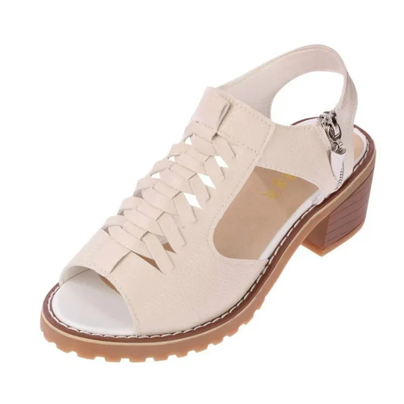 Женские босоножки летние сандалии нового типа на грубом каблуке обувь в римском