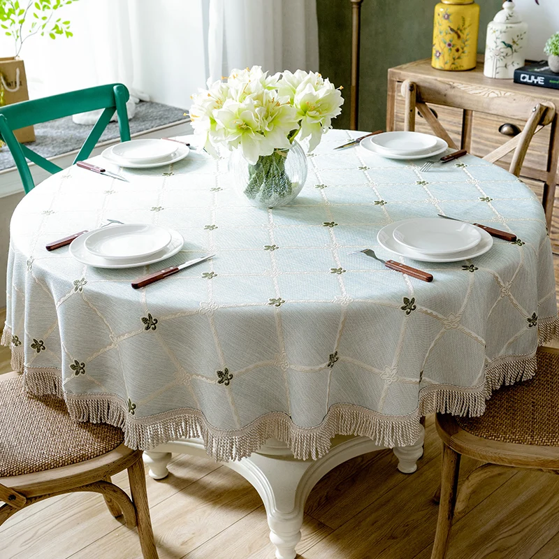 Luxury Table Cloth Round Table Cover Leaves Embroidered Wedding Party Home Tablecloth Cotton Linen Tablecloths with Tassel
Luxury Table Cloth Round Table Cover Leaves Embroidered Wedding Party Home Tablecloth Cotton Linen Tablecloths with Tassel