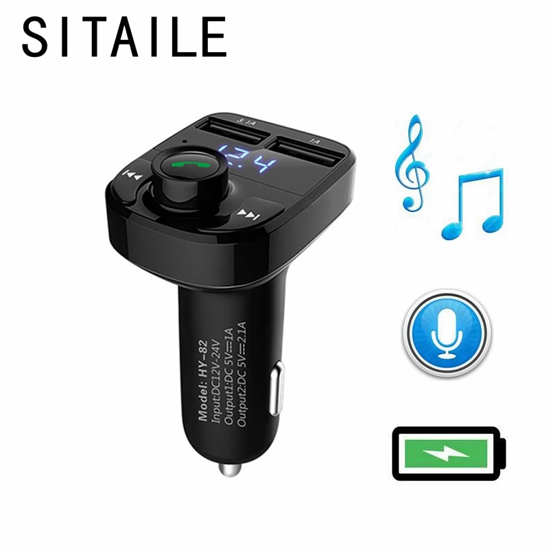 SITAILE FM Transmitter Bluetooth Car Kit MP3 Player Dual USB 4.1A Quick Charger LED Voltage Display Micro SD TF input
SITAILE FM Transmitter Bluetooth Car Kit MP3 Player Dual USB 4.1A Quick Charger LED Voltage Display Micro SD TF input