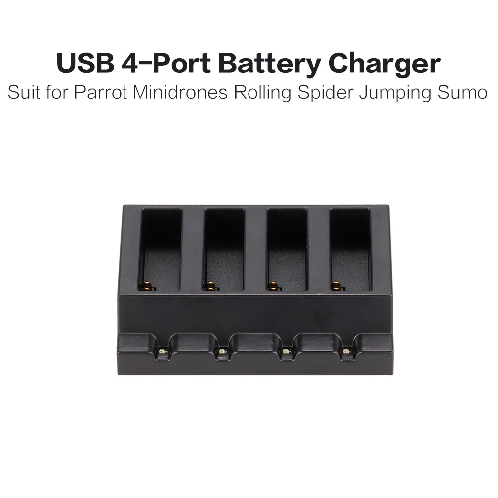 USB 4-Port Battery Charger for Parrot Minidrones Rolling Spider Mambo Swing Jumping Sumo RC Accessory
USB 4-Port Battery Charger for Parrot Minidrones Rolling Spider Mambo Swing Jumping Sumo RC Accessory