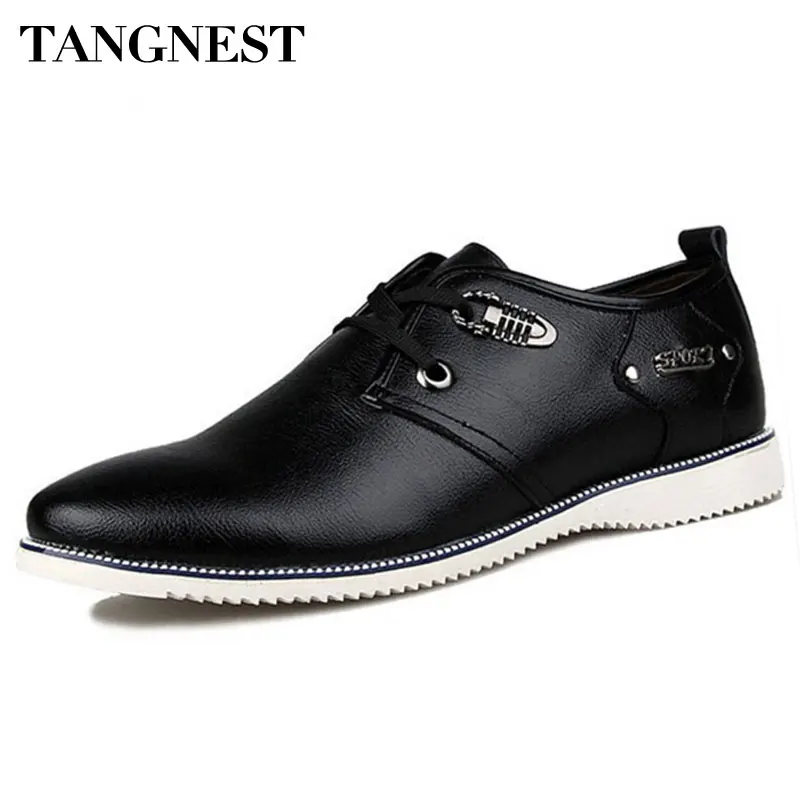 Tangnest Men Flat Shoes Leather Lace Up Men Business Shoes Casual Plain Round Toe Oxfords Wedding Dress Shoes Size 38-44 XMP424 
Tangnest Men Flat Shoes Leather Lace Up Men Business Shoes Casual Plain Round Toe Oxfords Wedding Dress Shoes Size 38-44 XMP424