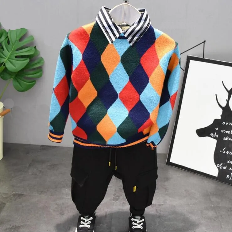 Baby Boy Spring Autumn Clothes Boys Cotton Clothing Set For Kid Knit Sweater,Shirts and Pant 3pcs Fashion Children Sports Suit
Baby Boy Spring Autumn Clothes Boys Cotton Clothing Set For Kid Knit Sweater,Shirts and Pant 3pcs Fashion Children Sports Suit
