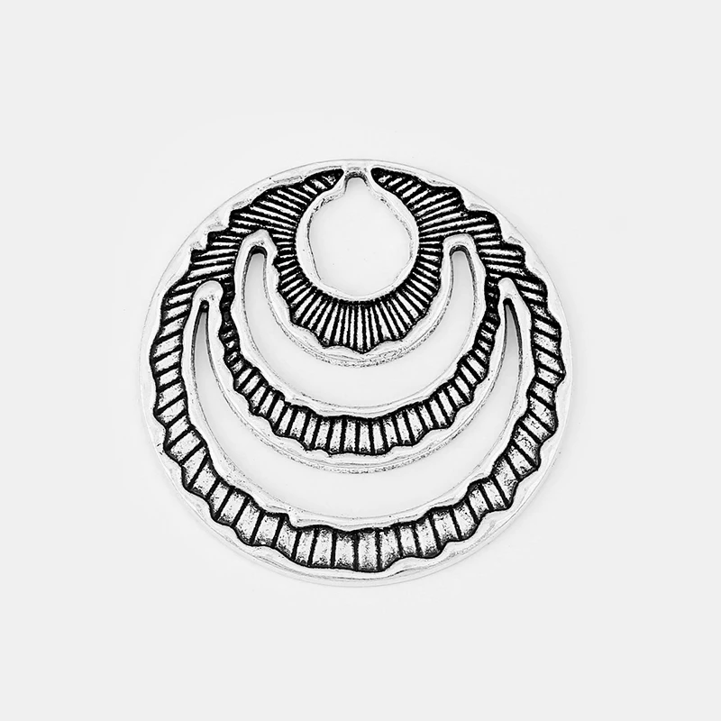 6pcs Antique Silver Hollow Open Round Circle Charms Pendant For Necklace Earring Jewelry Making Accessories Findings 59*59mm
6pcs Antique Silver Hollow Open Round Circle Charms Pendant For Necklace Earring Jewelry Making Accessories Findings 59*59mm