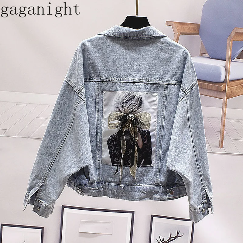 Gaganight Sequin Tassel Women Jeans Jacket Pattern Patch Design Batwing Casual Loose Denim Jackets Fashion Autumn Girls Coat
Gaganight Sequin Tassel Women Jeans Jacket Pattern Patch Design Batwing Casual Loose Denim Jackets Fashion Autumn Girls Coat