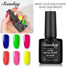 6 cores 10ml neon fluorescência gel unha polonês puro embeber-fora uv led gel longa duração verniz laca unha arte # a(China)