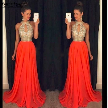 orange prom dresses a line halter top crystal beading dress for graduation vestidos de formatura longo 2019 abendkleider Back
orange prom dresses a line halter top crystal beading dress for graduation vestidos de formatura longo 2019 abendkleider Back