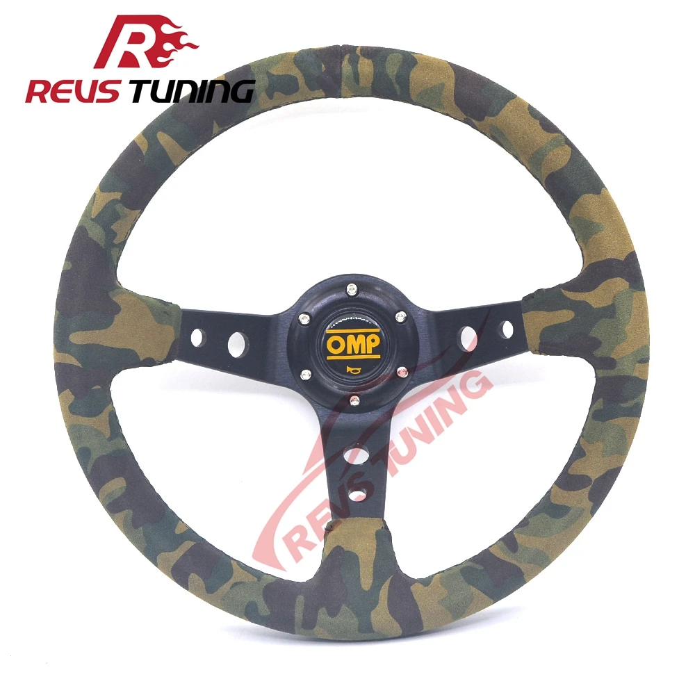 350mm 14inch Green Camouflage Color Car Racing Drift Suede Leather OMP Sport Steering Wheel
350mm 14inch Green Camouflage Color Car Racing Drift Suede Leather OMP Sport Steering Wheel