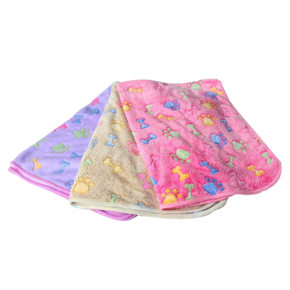Fleece Pet Mat w/ Paw Print 75*50cm